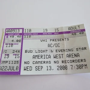 AC/DC Sept 13th, 2000 America West Arens Tour Concert Ticket Stub Angus Young
