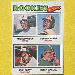 1977 TOPPS ROOKIE OUTFIELDERS DAWSON RICHARDS SCOTT WALLING #473