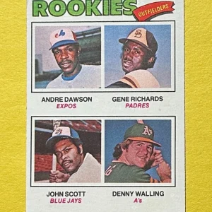 1977 TOPPS ROOKIE OUTFIELDERS DAWSON RICHARDS SCOTT WALLING #473