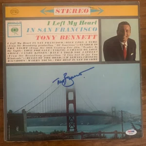 Tony Bennett I Left My Heart Signed Autographed LP Album Record PSA Certified
