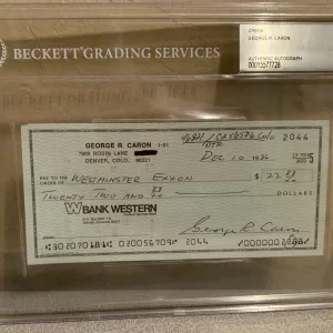 George Caron Enola Gay Tail Gunner Signed Auto'd Check Beckett Certified Slabbed