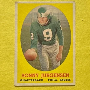 1958 TOPPS SONNY JURGENSEN ROOKIE CARD #90 EAGLES HOF
