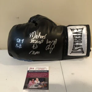 MICHAEL SECOND TO NUNN SIGNED AUTOGRAPH BOXING GLOVE JSA COA EVERLAST CHAMP