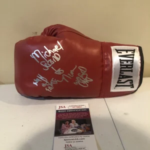 MICHAEL SECOND TO NUNN SIGNED AUTOGRAPH BOXING GLOVE JSA COA EVERLAST CHAMP