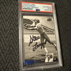 Steve Largent Signed 2011 UD Football #13 Card PSA /DNA Slab COA Tulsa

