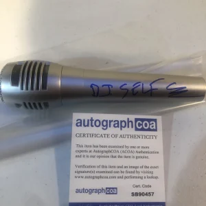 DJ SELF RADIO DJ SIGNED AUTOGRAPH MICROPHONE ACOA NEW YORK LOVE & HIP HOP
