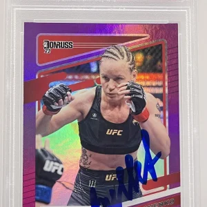 Valentina Shevchenko Signed 2022 Donruss Purple UFC Card On Card PSA/DNA Slabbed
