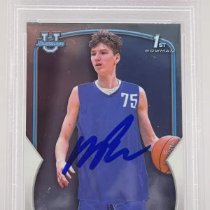 Matas Buzelis Signed On Card Auto 2023 Bowman U Rookie Card PSA/DNA Slab #1 Pick
