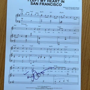 TONY BENNETT SIGNED AUTOGRAPH SHEET MUSIC LEFT HEART SAN FRANCISCO COA BAS X2
