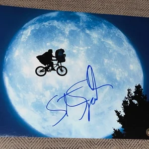 STEVEN SPIELBERG SIGNED AUTOGRAPH 11x14 ET MOON SHOT BECKETT BAS COA X3
