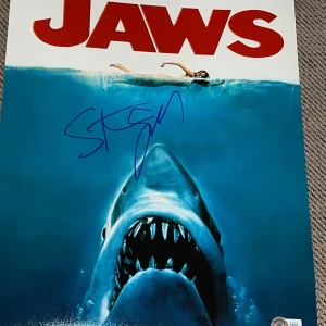 STEVEN SPIELBERG SIGNED AUTOGRAPH 11x14 JAWS POSTER SHOT BECKETT BAS COA RARE X3