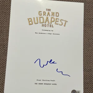 WES ANDERSON SIGNED AUTOGRAPH MOVIE SCRIPT GRAND BUDAPEST HOTEL BECKETT BAS D
