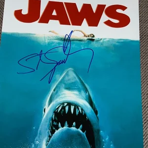 STEVEN SPIELBERG SIGNED AUTOGRAPH 11x14 JAWS POSTER SHOT BECKETT BAS COA RARE X4