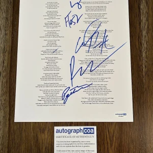 BONE THUGS N HARMONY SIGNED Lyric Sheet Krayzie Wish Layzie FLESH Autograph ACOA