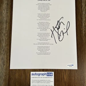 ‘HunterGirl’ Country Singer Signed Autograph ‘Lonely Outta You’ Lyric Sheet ACOA
