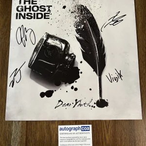 ‘The Ghost Inside’ Metal Band Signed Autograph Vinyl Album ‘Dear Youth’ ACOA
