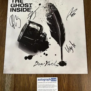 ‘The Ghost Inside’ Metal Band Signed Autograph Vinyl Album ‘Dear Youth’ ACOA
