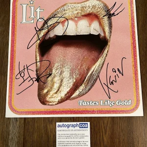 ‘Lit’ Rock Band Signed ‘Tastes Like Gold’ Vinyl Album Jeremy & A. Jay ACOA
