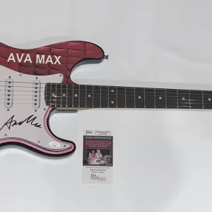 AVA MAX SIGNED CUSTOM ELECTRIC GUITAR SWEET BUT PSYCHO PROOF JSA COA