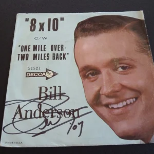 Bill Anderson Signed Autographed One Mile Over 45 Record Sleeve Guaranteed
