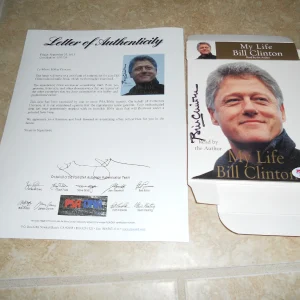 President Bill Clinton Signed Autographed My Life Audio Book Cover PSA Certified
