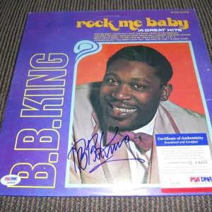 BB King Blues IP Signed Autographed Rock Me Baby 14 Hits Album LP PSA Certified
