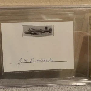 Jimmy Doolittle Raiders Autographed Signed Bookplate BAS Certified Slabbed