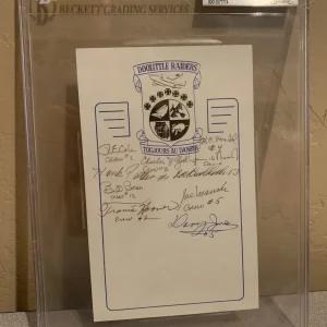 Doolittle Raiders Signed Auto'd x 10 5.25"x5.5" Bookplate PSA Certified Slabbed
