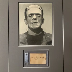 Boris Karloff Frankenstein Signed Autographed 16x20 Cut BAS Certified & Slabbed
