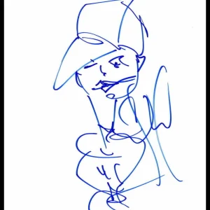 Stefan Lessard Signed Autograph 8x11 Original Art Sketch Dave Matthews Band JSA
