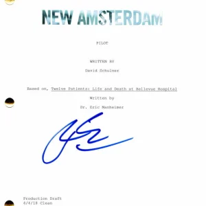 Ryan Eggold Signed Autograph New Amsterdam Full Pilot Script - Dr. Max Goodwin
