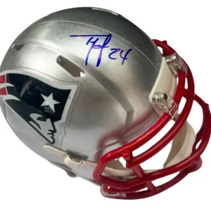 TY LAW signed (NEW ENGLAND PATRIOTS) mini football helmet BECKETT BAS BJ76293
