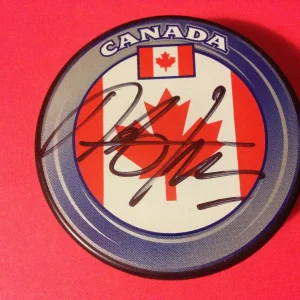 Dan Boyle SHARKS Team Canada Flag Signed Auto Puck
