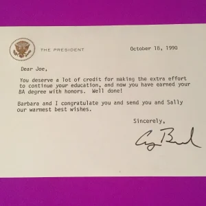 George H.W. Bush 41th President Signed Auto White House Letter JSA COA
