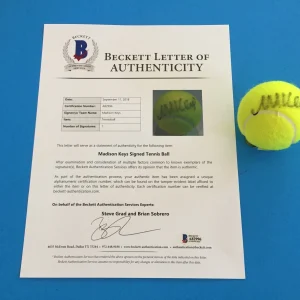 Madison Keys Wimbledon Slazenger Ball Signed Auto Beckett BAS LOA COA

