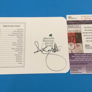 Adam Scott Golf Masters Champions Scorecard Signed Auto JSA COA
