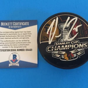 Viktor Stalberg 2013 Stanley Cup Champions Signed Puck Auto Beckett BAS COA
