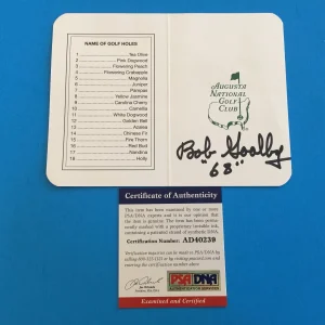 Bob Goalby 1968 Masters Champions Signed Auto Scorecard PSA/DNA COA
