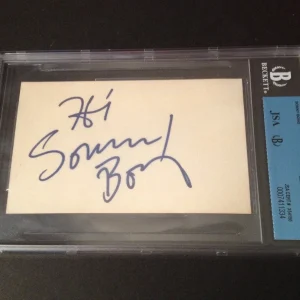 Sonny Bono Cher Signed Auto Index Card JSA Certified COA