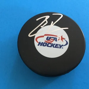 Zach Parise Minnesota Wild USA Hockey Signed Auto Puck
