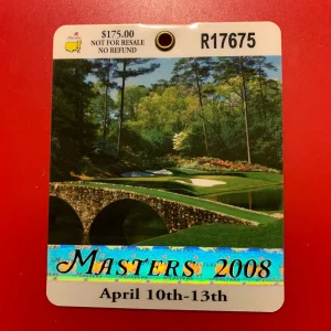 Trevor Immelman Winner Golf Masters Champions 2008 Weekly Badge Ticket

