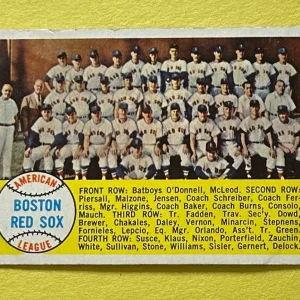 1958 TOPPS BOSTON RED SOX TEAM CARD #312
