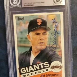 1985 TOPPS TRADED JIM DAVENPORT GIANTS SIGNED #27T BASEBALL CARD BECKETT AUTH

