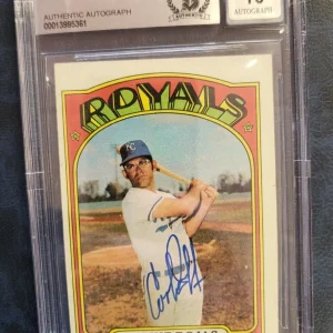 1972 TOPPS COOKIE ROGAS KC ROYALS SIGNED AUTO #415 BASEBALL CARD BECKETT 10 AUTO
