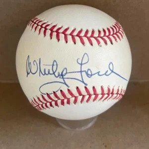 WHITEY FORD YANKEES SIGNED AUTOGRAPHED A.L. BASEBALL BECKETT AUTH
