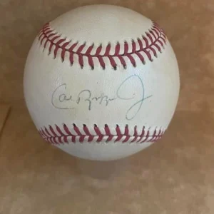 CAL RIPKEN JR. ORIOLES SIGNED VINTAGE A.L. BASEBALL BECKETT AUTH
