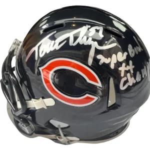 TOM THAYER signed (CHICAGO BEARS) mini football helmet BECKETT BAS AC93161
