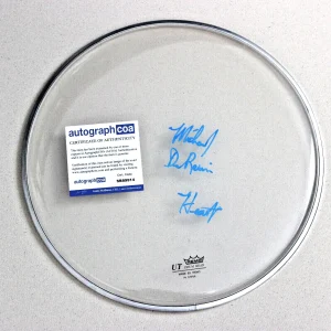 Michael DeRosier of HEART (Band) Signed 12" Drum Head w/ Heart Insc ACOA
