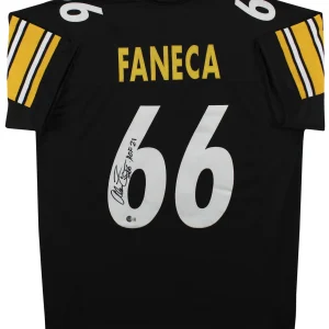 Alan Faneca "HOF 21" Authentic Signed Black Pro Style Jersey BAS Witnessed
