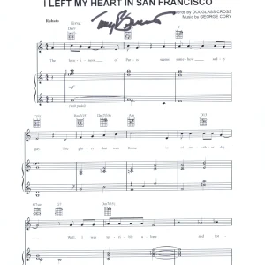 TONY BENNETT Signed Auto Sheet Music "I Left My Heart In San Francisco" JSA 355

